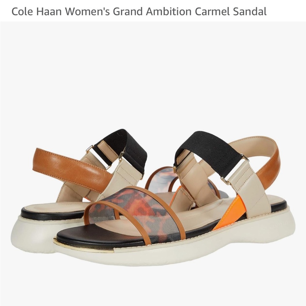Cole Haan Women's Sandals in Tan, Black, and Orange